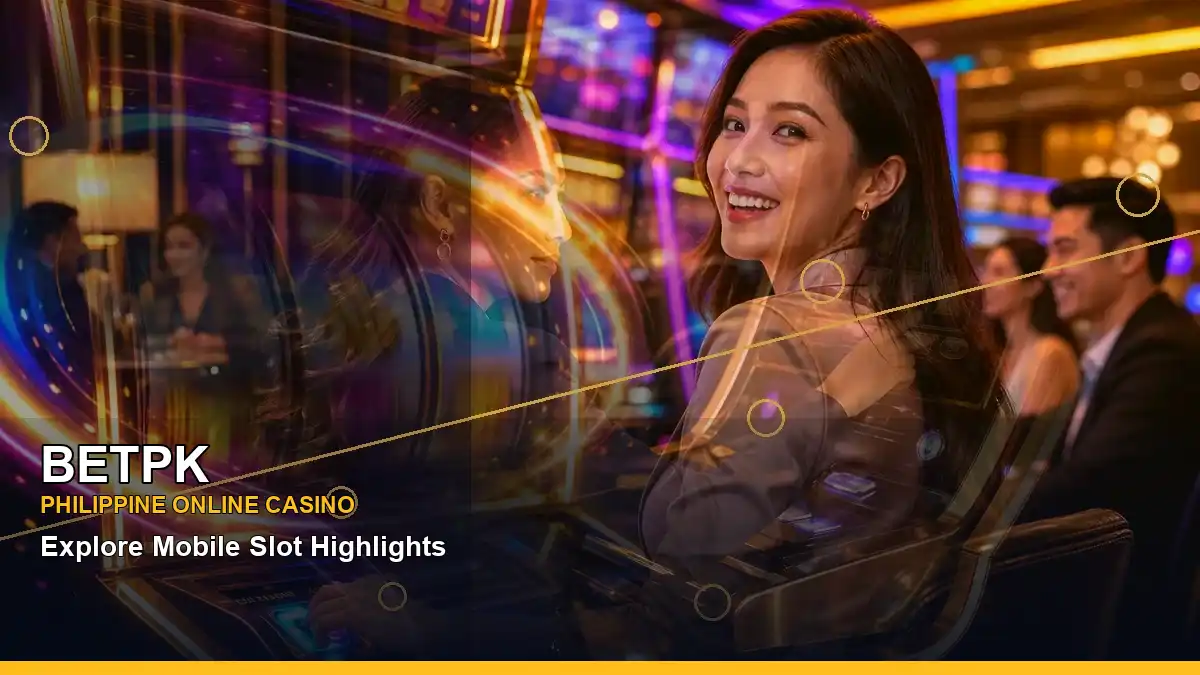 BETPK lounge VIP casino rewards featuring an adult Filipina casino host with a left-diagonal composition